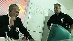 Czech milf's HUGE TITS ripped out for rough office fuck!