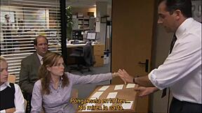 office threesome creampie action with interracial heat at work sub español