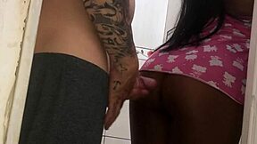 Brazilian Latina Halloween Interracial Anal Assfucking Leads to Explosive Orgasm in Bathroom