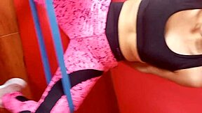 Horny Peruvian teen neighbor with big ass and small tits bends over for cash doggystyle pussy pounding in common area