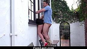 whoa, curvy stepmom shows toned abs and cute nipples then stepson fucks her hard