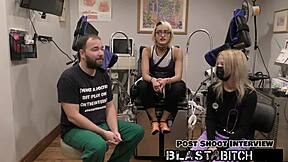 Channy Crossfire Spreads Petite Pussy Wide for Close-Up Missionary Cum Blast Backstage