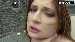 BUBBLE BUTT EVA BERGER GAGS ON COCK THEN GAPS ASS!