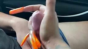 i got so horny watching her kiss her boyfriend i flashed my hairy pussy