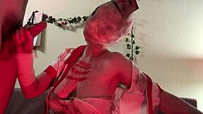 Skinny goth teen nurse in lingerie roleplays taboo sister fucking my halloween patient cock