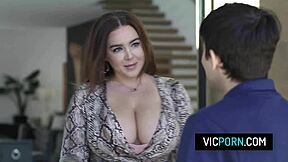 lucky guy bends over his bully's bbw stepmom natasha nice for deepthroat doggystyle pounding