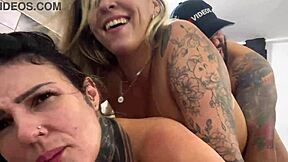 When we fuck like that in our hot threesome, pussies throb and we all cum together!