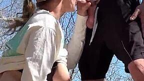 caught my wife milf gettin fucked doggystyle by big cock in the forest outdoors