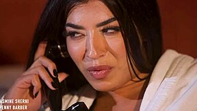 Jasmine, why moan so loud while bellhop fucks you on phone with hubby?