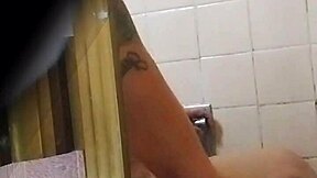 Wow spying sexy colombian milf professor upskirt pussy in public bathroom!