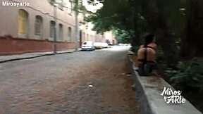 crazy chilanga teen flashes ass on coyoacan streets hikes thong begging for street cock