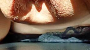 maturemons the sexy mature aunt flashes her huge soaking wet meaty pussy lips and big pussy in slow motion