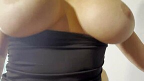 Super lucky tinder date bends over big titted brunette milf for doggystyle pounding and cum on tits