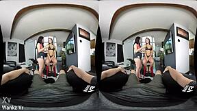 can two horny brunette teens handle our threesome casting fuck vr?