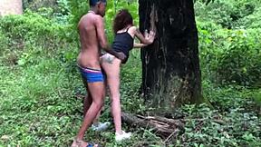 he lured me for fruit but ate my pussy in woods!