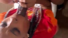 Ebony Slut Deepthroats Massive Black Cock with Gagging Sucking Intensity