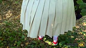 Hunt4k. Tattooed Shaved Blonde Girlfriend Cuckolds Boyfriend With Outdoor Forest Pickup Fuck