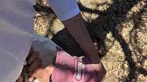 caught my wife milf gettin fucked doggystyle by big cock in the forest outdoors