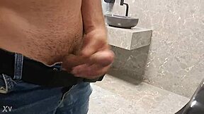 diogo strokes his brazilian cock solo, building to explosive finish