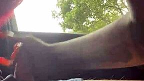 i got so horny watching her kiss her boyfriend i flashed my hairy pussy