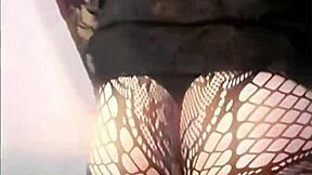 Sissy shemale slut rips clothes flashes ass worships cock in public fetish pmv