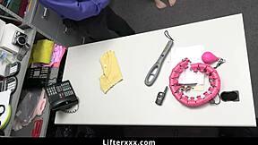 stepbro security guard catches me shoplifting demands my mouth on his cock to let me go