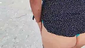 flashing my tits and ass on mexican beach