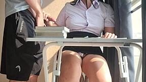 Studying turns into deepthroat blowjob for cute asian student cosplay babe