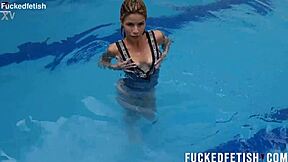 ashlee rose romantic underwater silver dress slim blonde