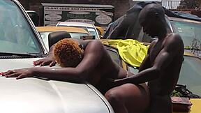 Hey, fucking my plump client in her garage with my huge black cock while she fixes her car