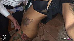 GERMAN PARTY SLUT GETS PUSSY LICKED BY STRANGERS IN CLUB OUTDOOR PUBLIC FUN