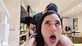 Novinha Cachorra Squirts Wild Riding Monster Cock Three Times!