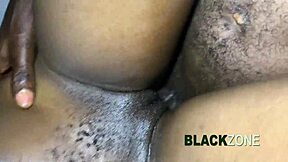 small booty african maid's pussy gapes wide on bedroom casting bed