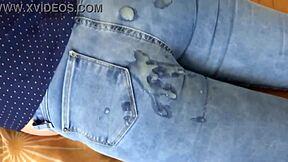 i slip into tight jeans for stepson he jerks off watching then cums deep in my ass