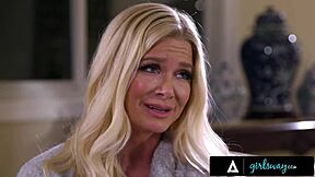 gizelle blanco sneaks passionate licks and scissoring with stepmom serene siren