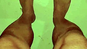 barefoot asian solo nude bathing teases toes poolside pov fetish