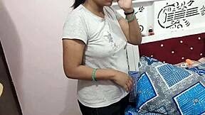 hey caught stepsis with cleaner now bro blackmails her for doggystyle fuck