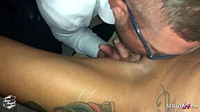 GERMAN PARTY SLUT GETS PUSSY LICKED BY STRANGERS IN CLUB OUTDOOR PUBLIC FUN