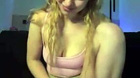 hey check this horny blonde teen masturbating wet