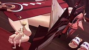 Overwhelmed by Yae Miko's Huge Tall Footjob Bliss