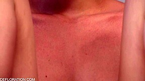 Victoria's virgin blonde pussy deflowered first time on camera casting