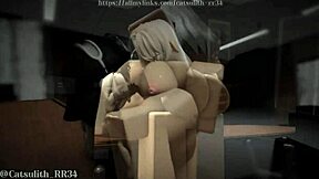 I submit completely as boss rides my cock doggystyle bent over creampie in office game