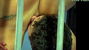 college coed in fishnets bends for hardcore doggystyle cum facial