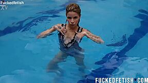 ashlee rose romantic underwater silver dress slim blonde