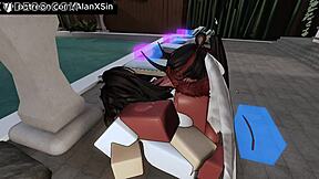 OMG Two Pretty Girls Ride My Dick in Roblox Condo!