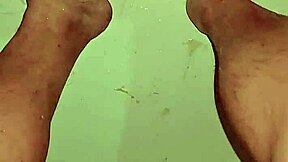 barefoot asian solo nude bathing teases toes poolside pov fetish