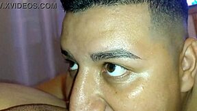 Watch my wife lock eyes while i devour her big pussy before missionary pounding