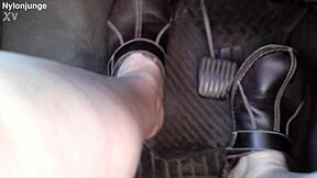 Zeraphine73 Shows Sexy Feet Toes Socks in Car for Chubby German Fetish Fans