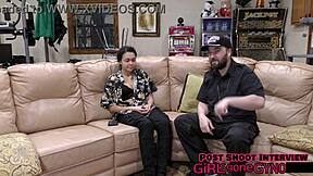 Who's ready for mara luv's backstage shaved pussy closeup in latex gloves?