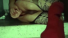 reymisterio422 trans latina fucks ass with huge dildo outdoors in public